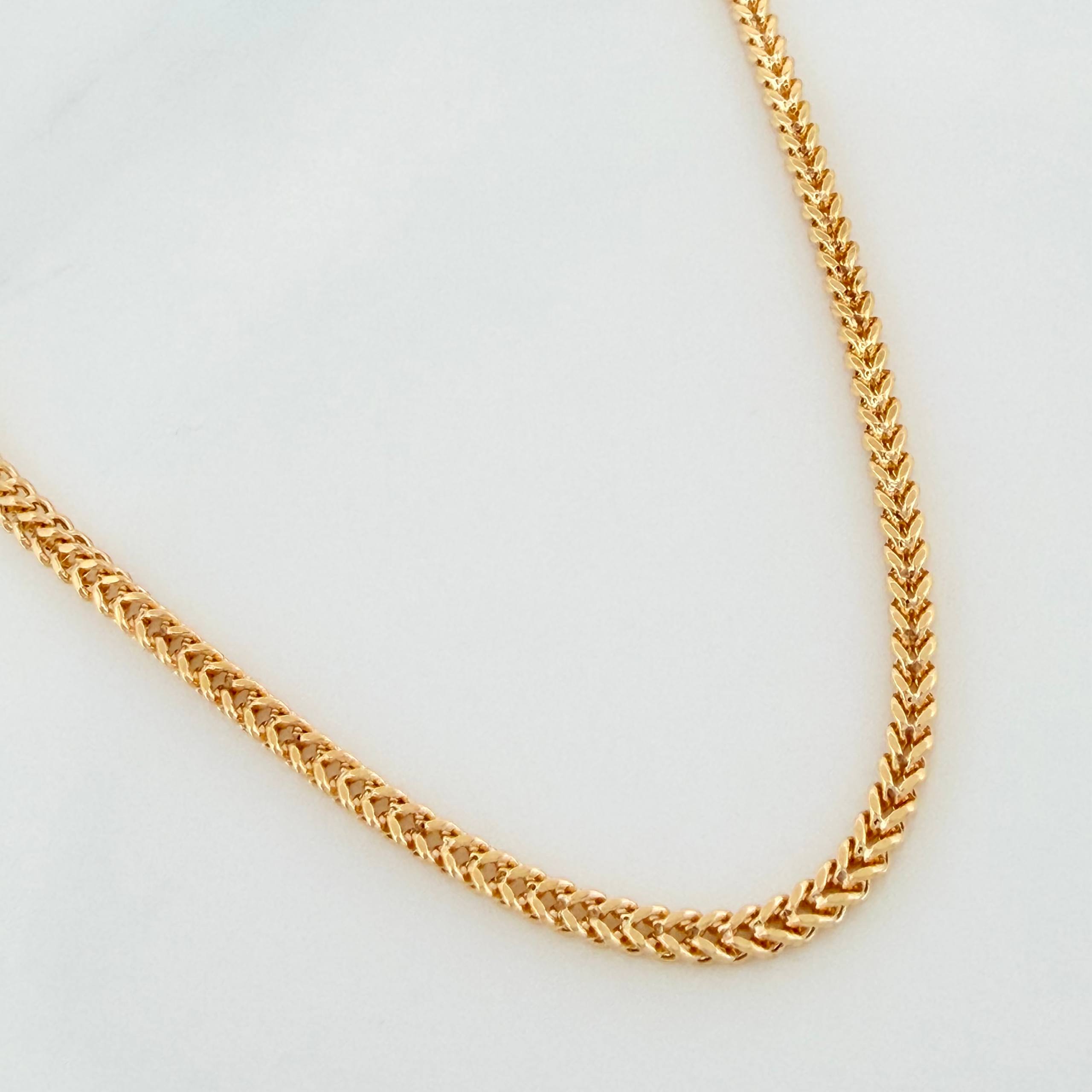 Cadena Franco 9.65g / 23 1/2 in / 1.1mm Oro Amarillo 18K