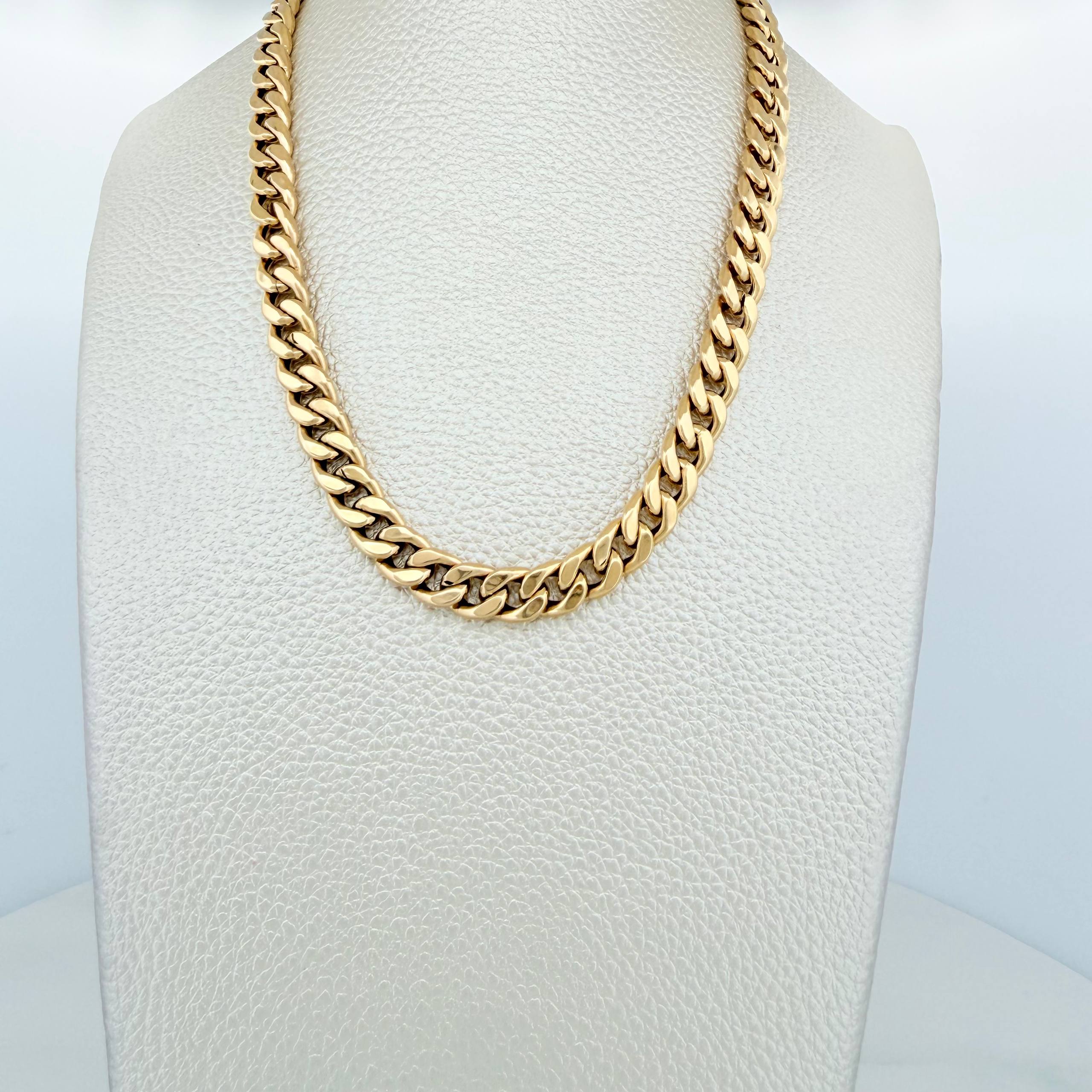 Cadena Cubana 14.55g / 23 3/4 in / 7.2mm Oro Amarillo 18K