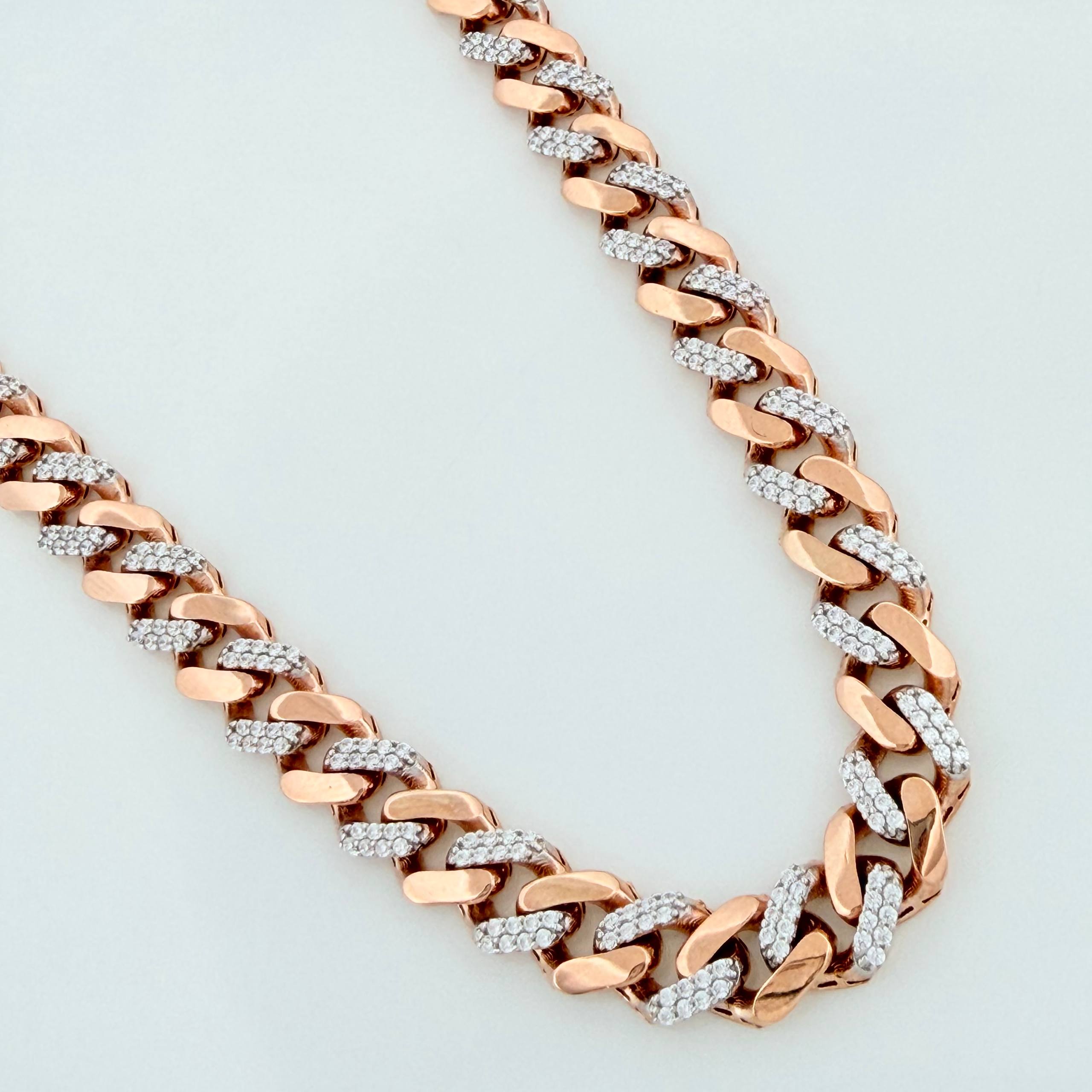 Cadena Cubana infinito 26.4g / 24 in / 6.5mm Oro Rosa 18K