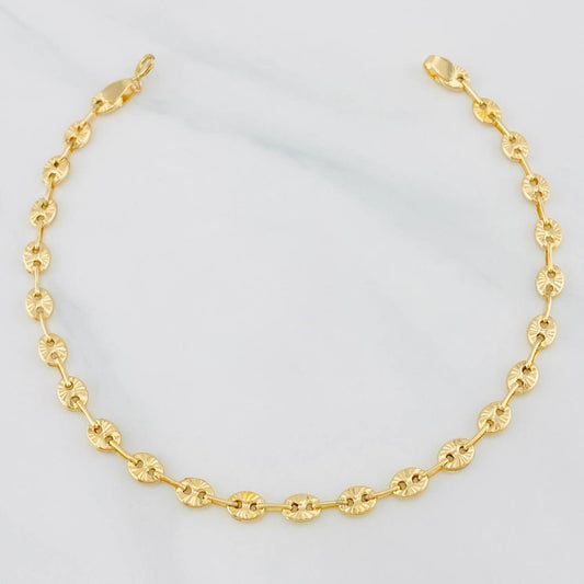 18K Yellow Gold Anklet Gc 3.5g / 10 1/4 in / 3.9mm