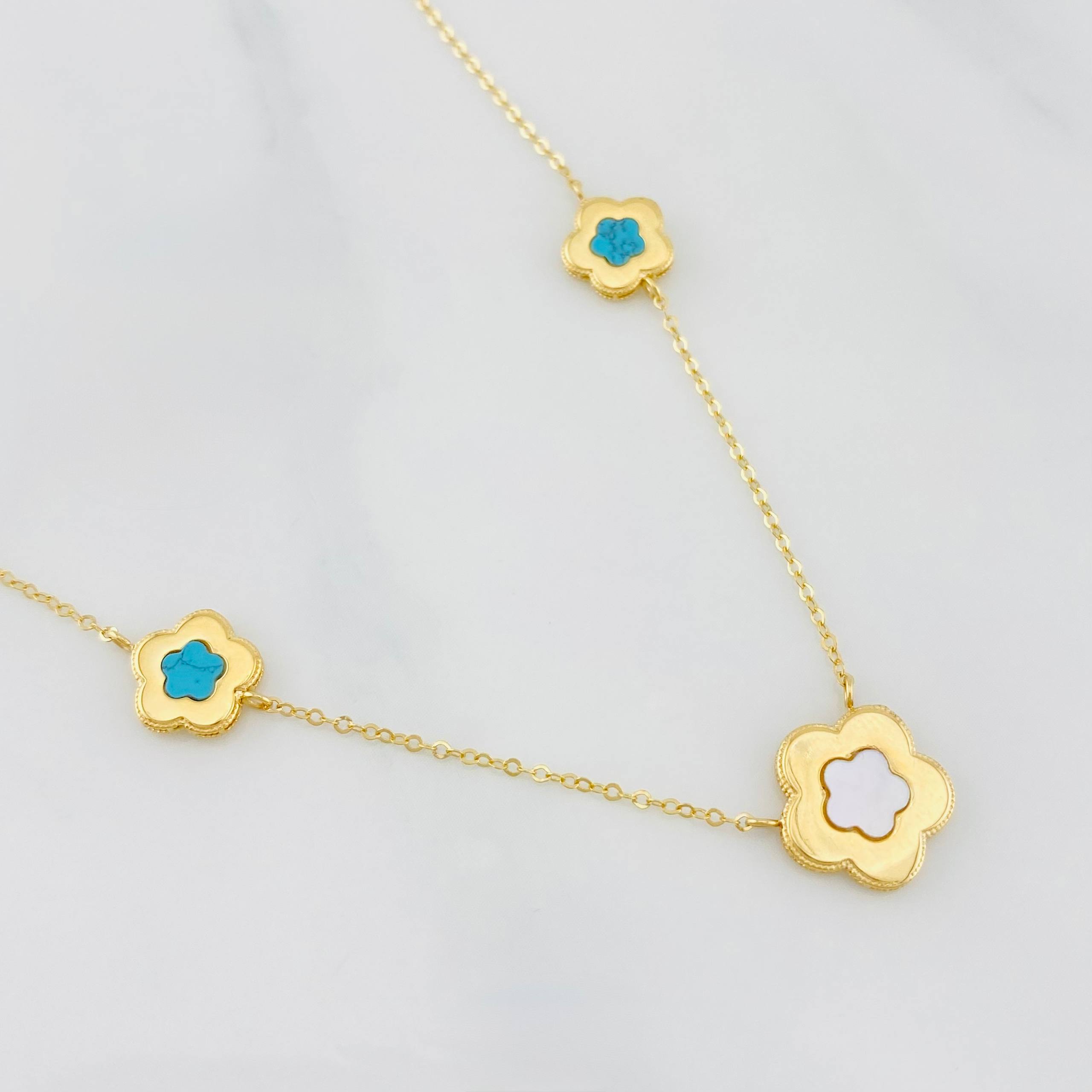 Cadena Aro seguido flor 2.85g / 45cm / 0.6mm Oro Amarillo 18K