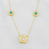 Cadena Aro seguido flor 2.85g / 17 3/4 in / 0.6mm Oro Amarillo 18K