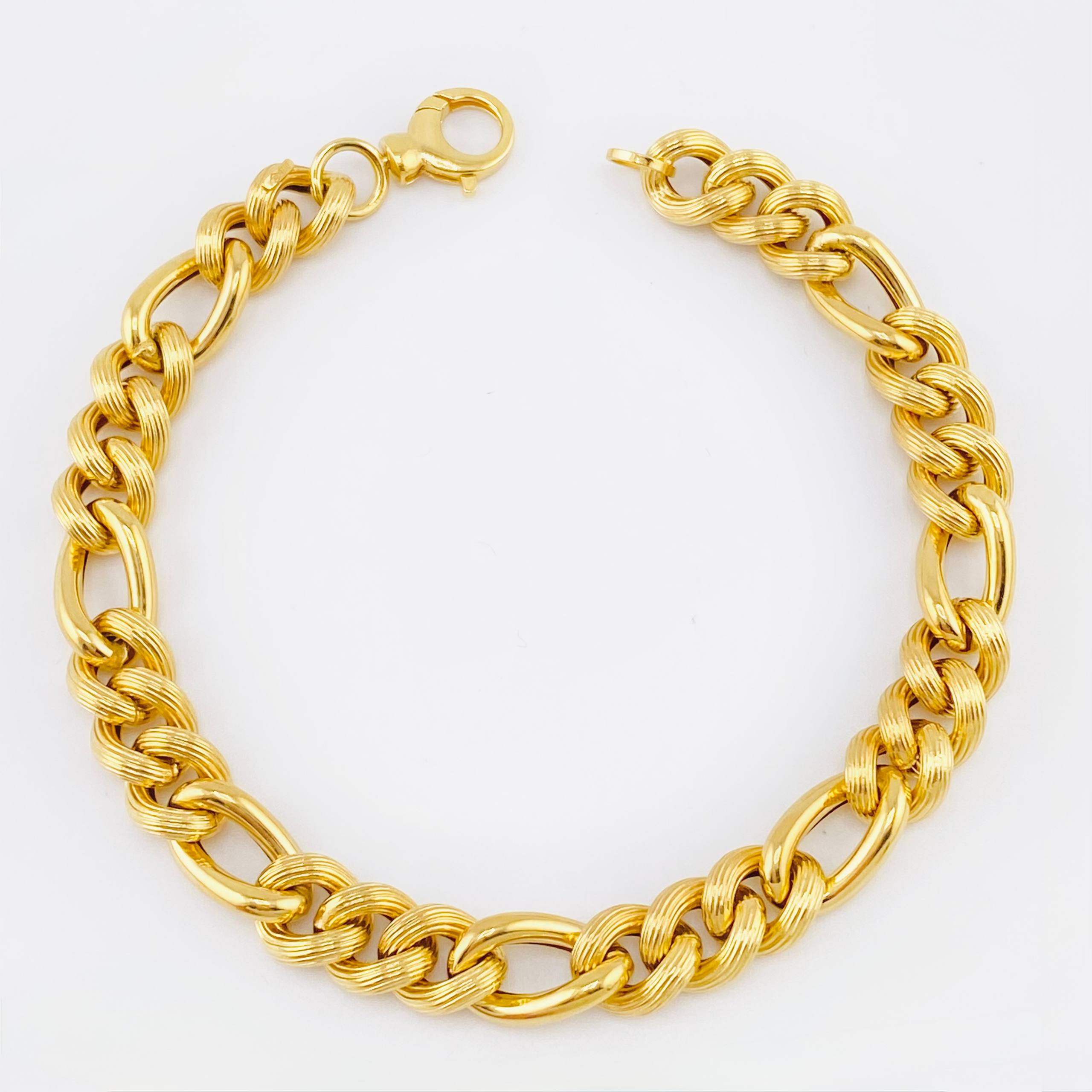 Pulso Figaro Trenzado 10.6gr / 8 1/2 in / 8.4mm Oro Amarillo +4 18K *