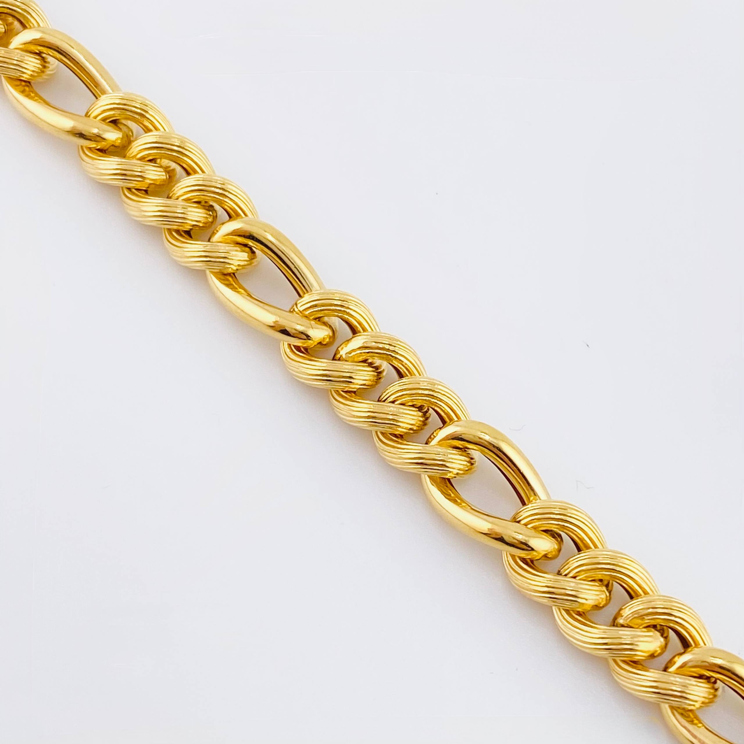 Pulso Figaro Trenzado 10.6gr / 8 1/2 in / 8.4mm Oro Amarillo +4 18K *