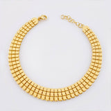 Pulso Cuadros Triple Espiga 9gr / 7 3/4 in / 8.9mm Oro Amarillo +3 18K *