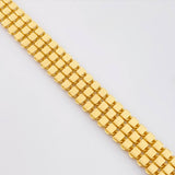 Pulso Cuadros Triple Espiga 9gr / 7 3/4 in / 8.9mm Oro Amarillo +3 18K *