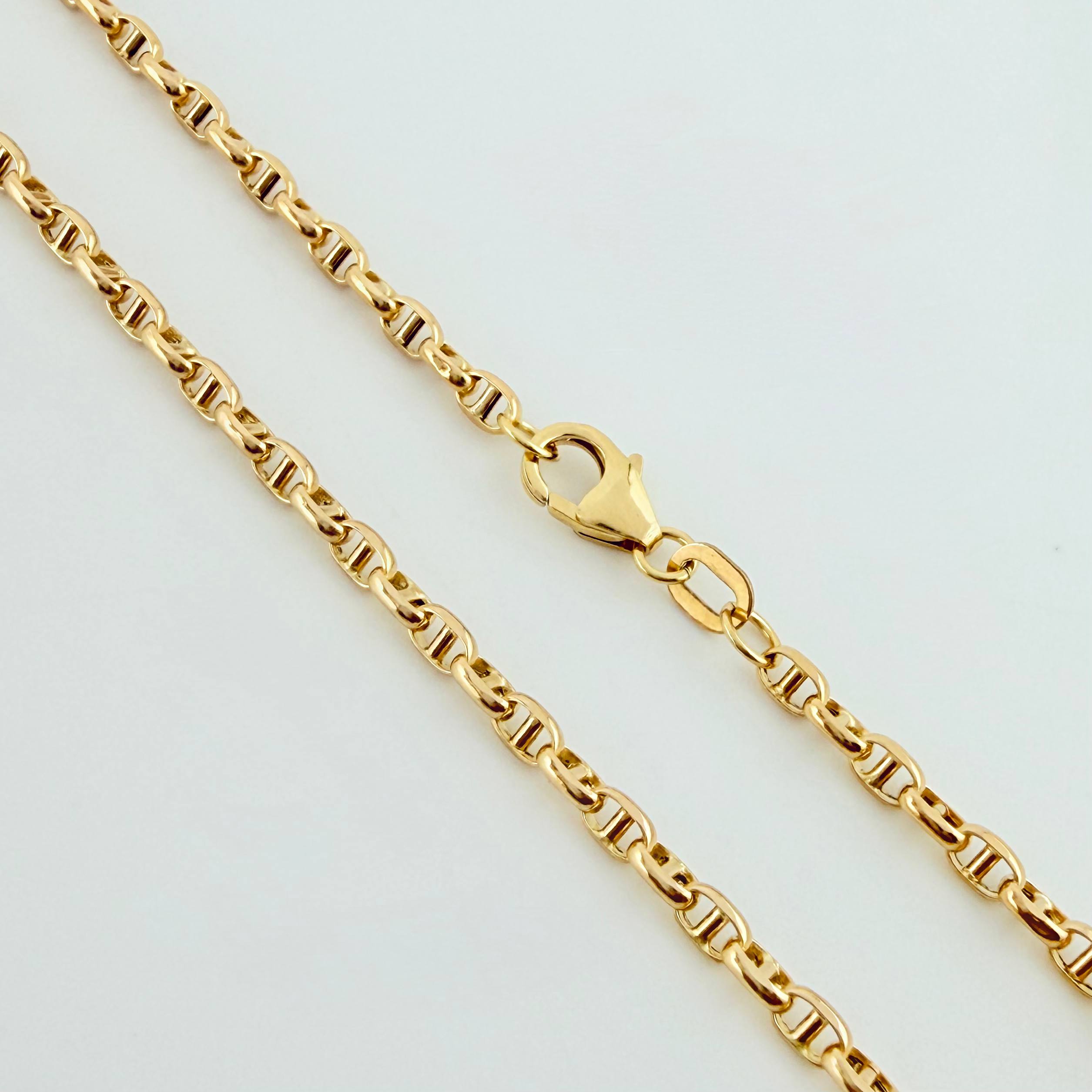 Cadena Marinera 4.1gr / 19 3/4 in / 2.5mm Oro Amarillo +3 18K