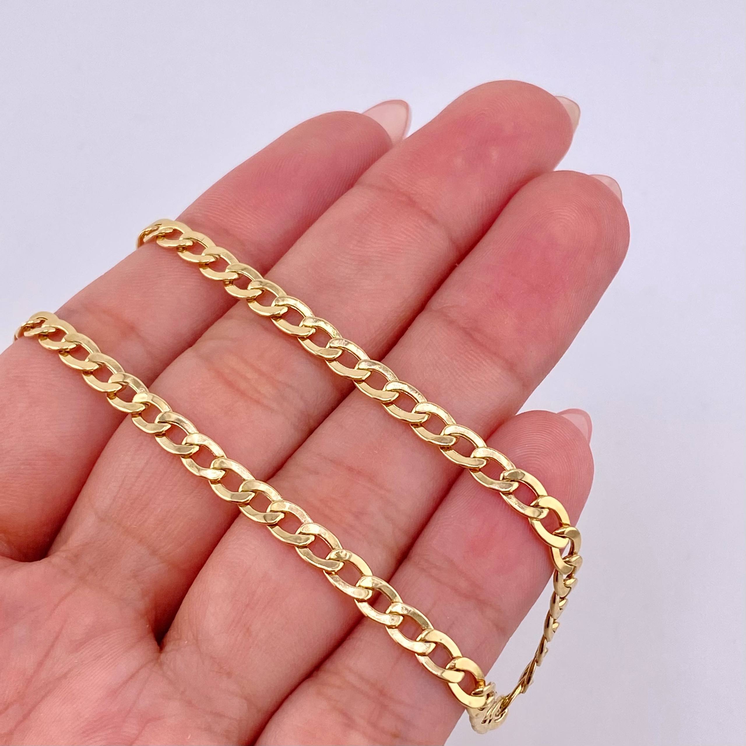 Cadena Cubana 6.45gr / 19 3/4 in / 4mm Oro Amarillo +1 18K *