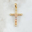 Dije Crúz Cristo Puntos Helados 3.55gr / 4.3cm / Circones Blancos Tres Oros 18K