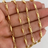 Rustic Barrel Chain 10.25 g / 24 1/4 in / 3 mm 18K Yellow Gold