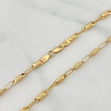 Rustic Barrel Chain 10.25 g / 24 1/4 in / 3 mm 18K Yellow Gold