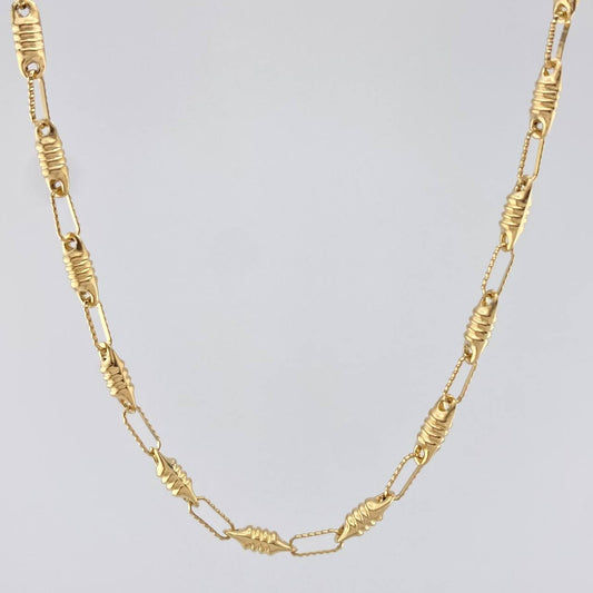 Rustic Barrel Chain 10.25 g / 24 1/4 in / 3 mm 18K Yellow Gold