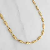 Rustic Barrel Chain 12.35 g / 24 in / 3.75 mm 18K Yellow Gold