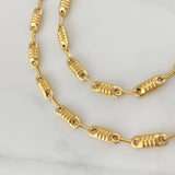 Rustic Barrel Chain 12.35 g / 24 in / 3.75 mm 18K Yellow Gold