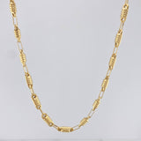 Rustic Barrel Chain 12.35 g / 24 in / 3.75 mm 18K Yellow Gold