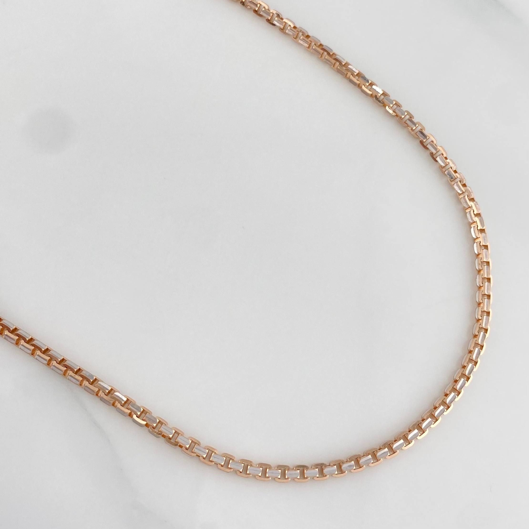 Venetian Chain 27.65 g / 23 3/4 in / 2.9 mm Two-Tone White Rose Gold 18K
