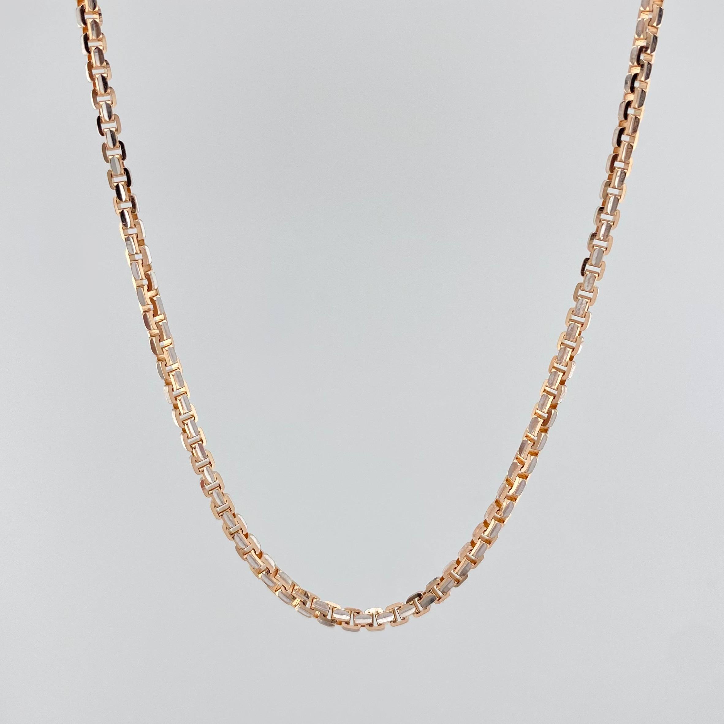 Venetian Chain 27.65 g / 23 3/4 in / 2.9 mm Two-Tone White Rose Gold 18K