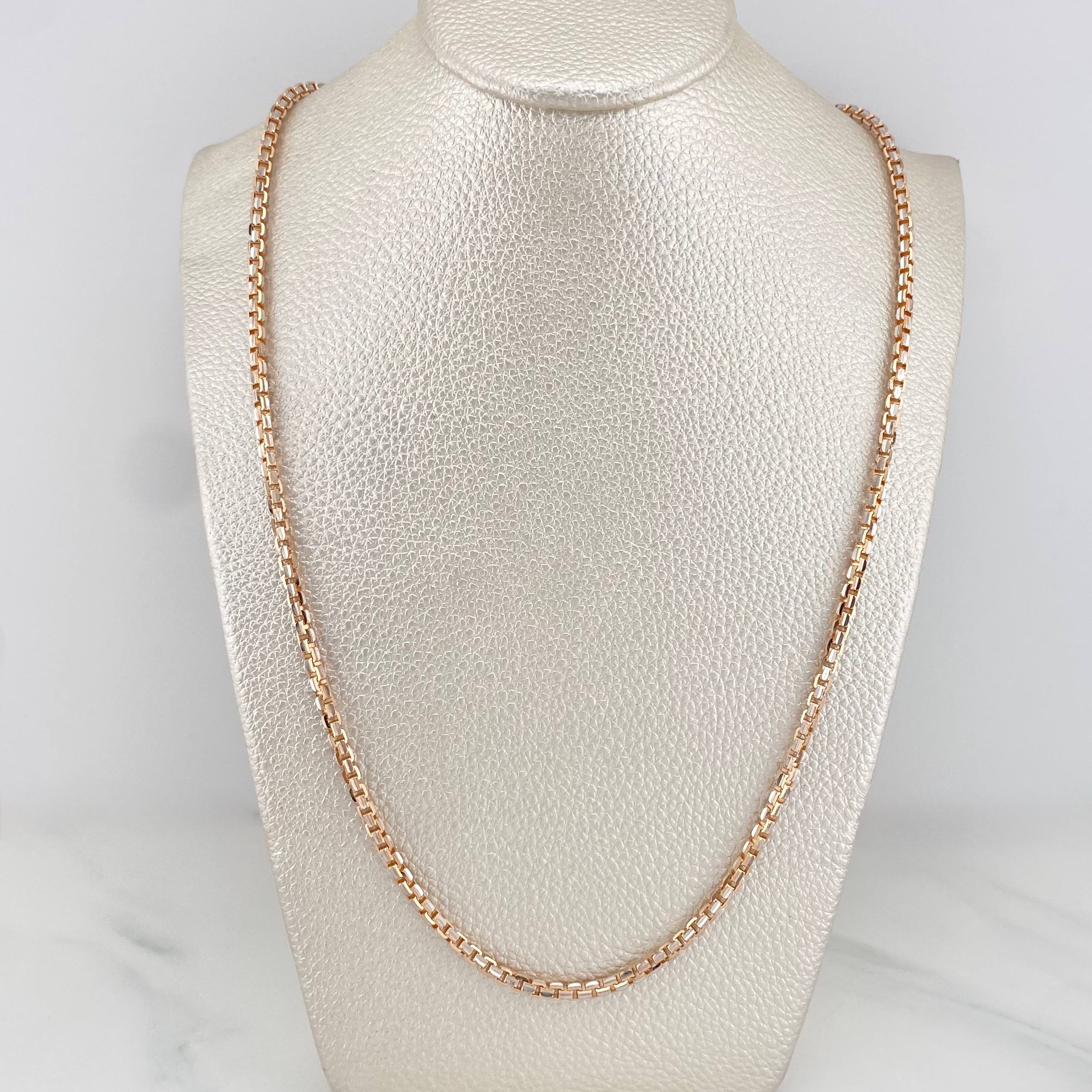 Venetian Chain 27.65 g / 23 3/4 in / 2.9 mm Two-Tone White Rose Gold 18K