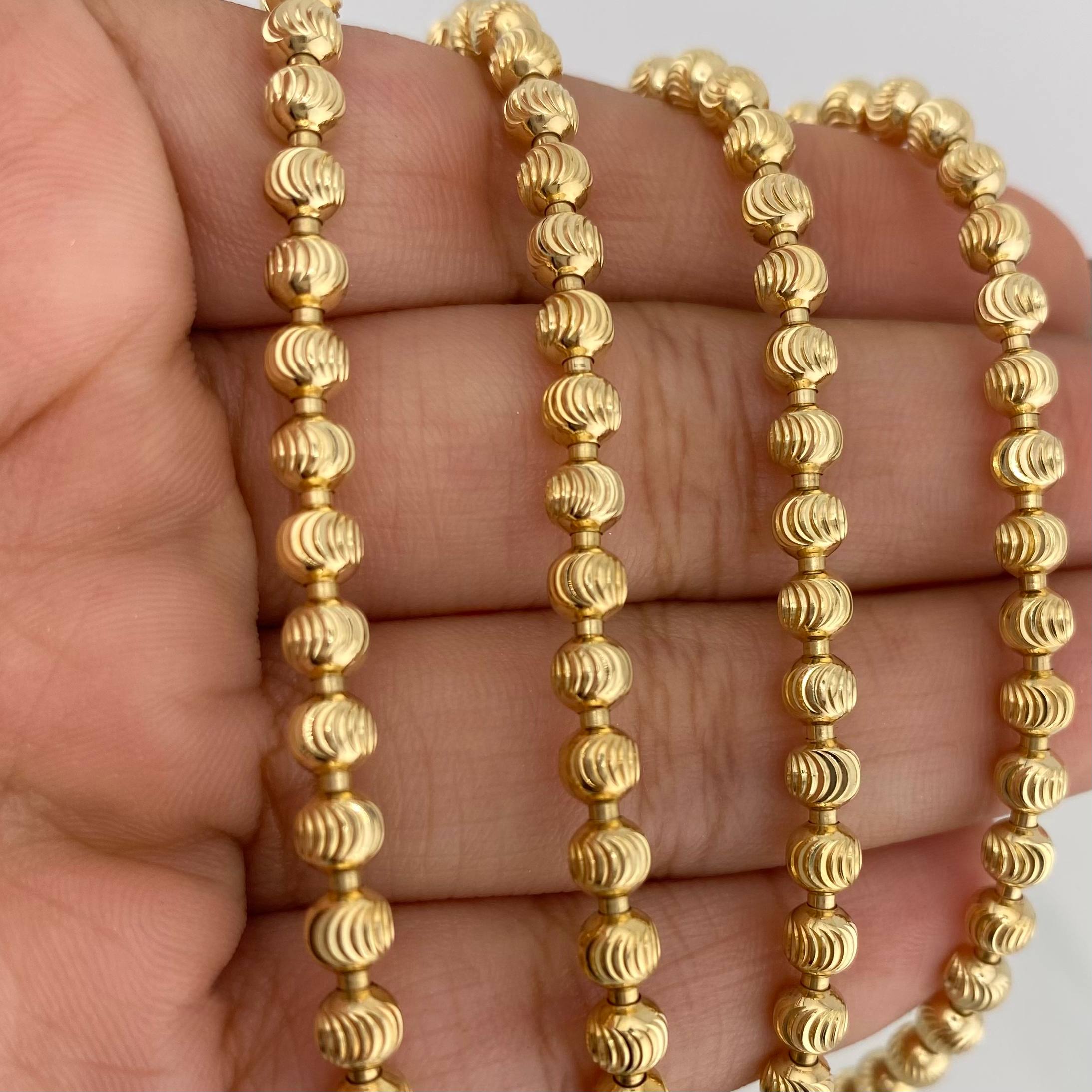 Military Chain Moon Diamond Cut 32.85 g / 28 in / 3.9 mm 18K Yellow Gold