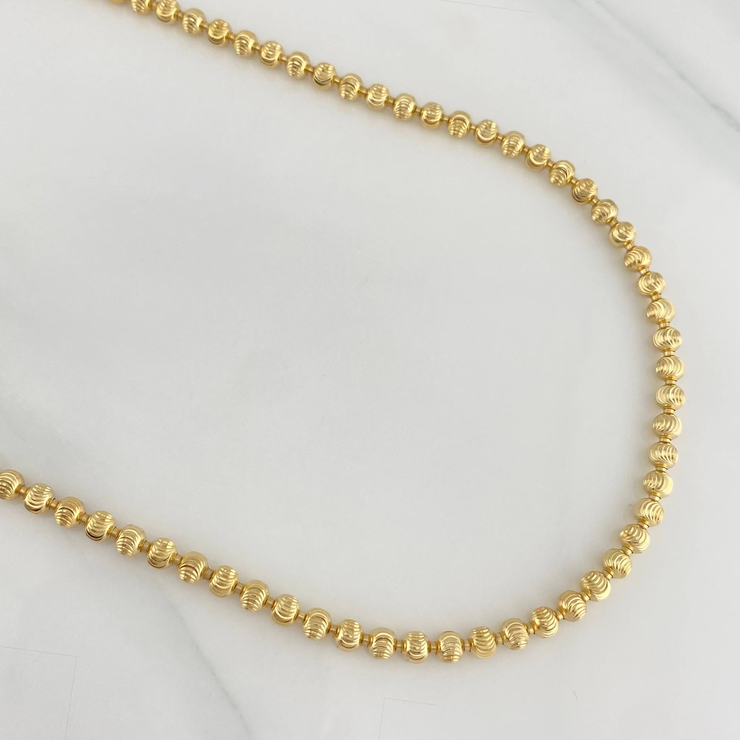 Military Chain Moon Diamond Cut 32.85 g / 28 in / 3.9 mm 18K Yellow Gold