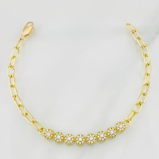 Pulso Tennis Cajón 6.95g / 7 in / 3.81mm Oro Amarillo 18K