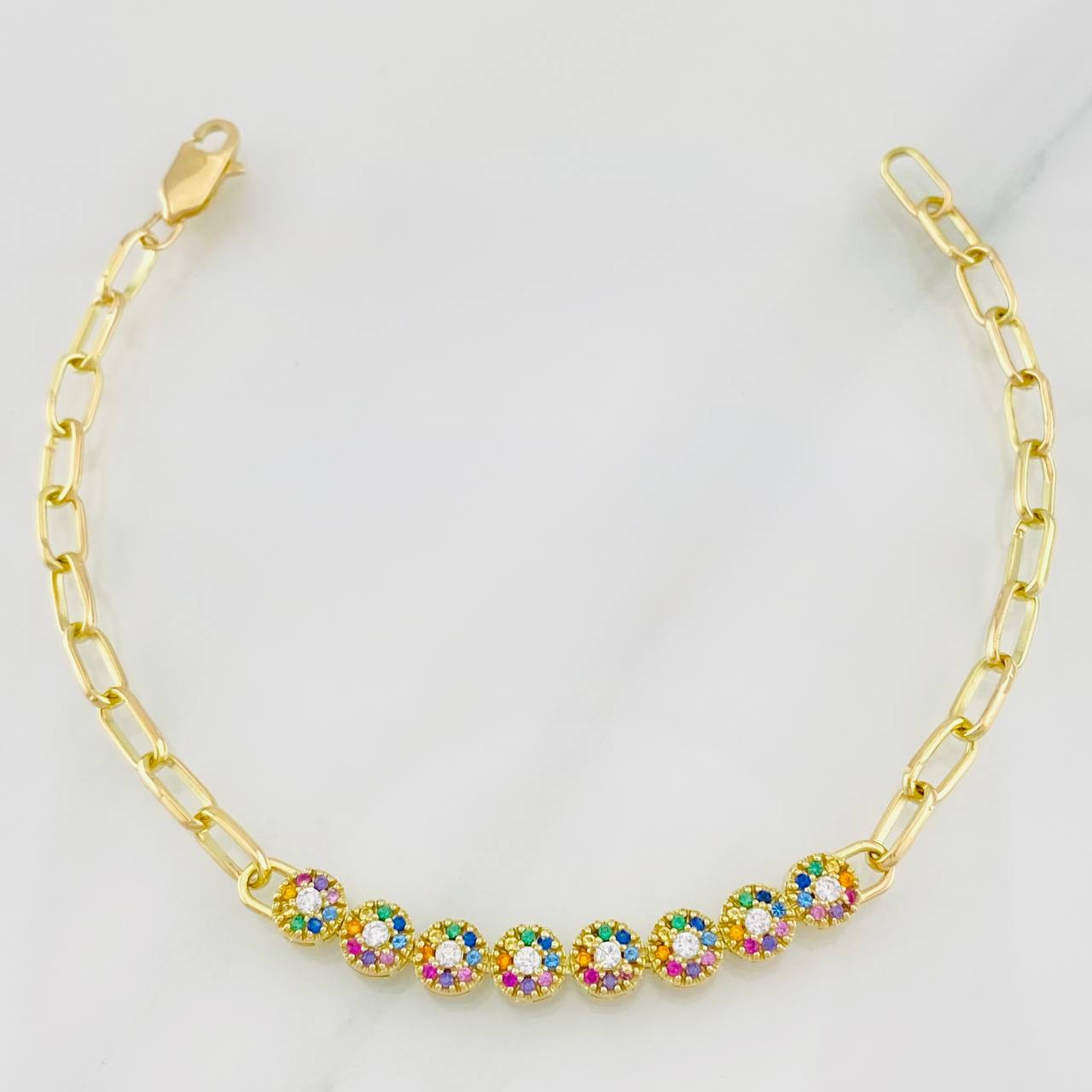 Tennis Bracelet Cajón 6.85g / 7 1/4 in / 3.74mm Yellow Gold 18K