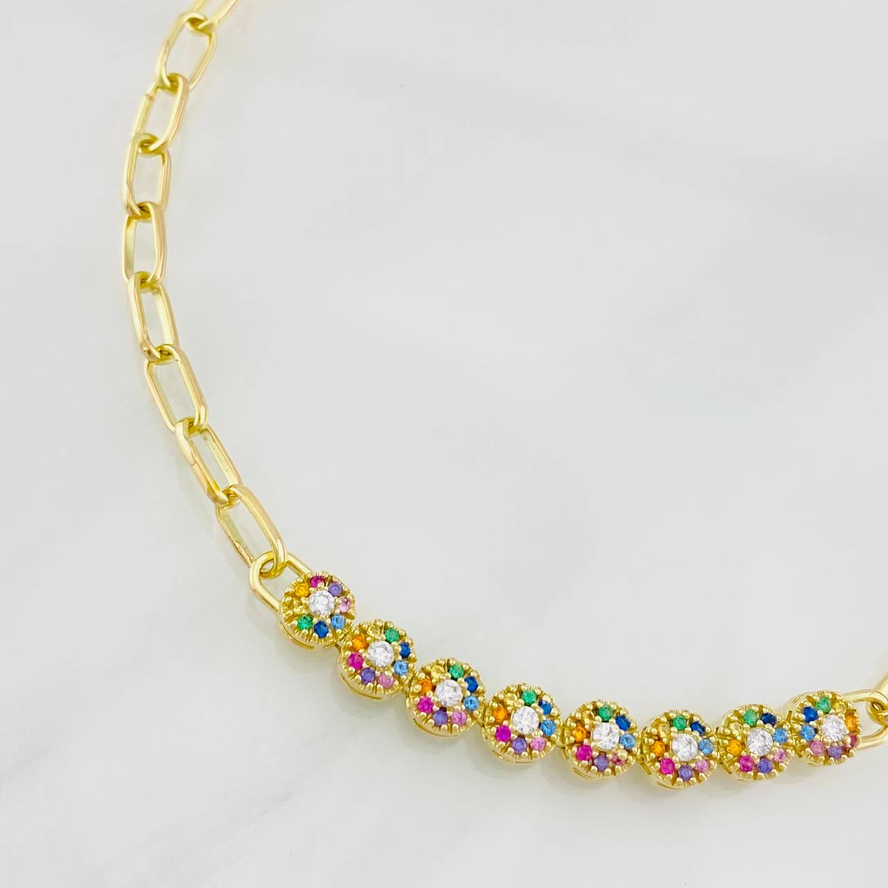 Tennis Bracelet Cajón 6.85g / 7 1/4 in / 3.74mm Yellow Gold 18K