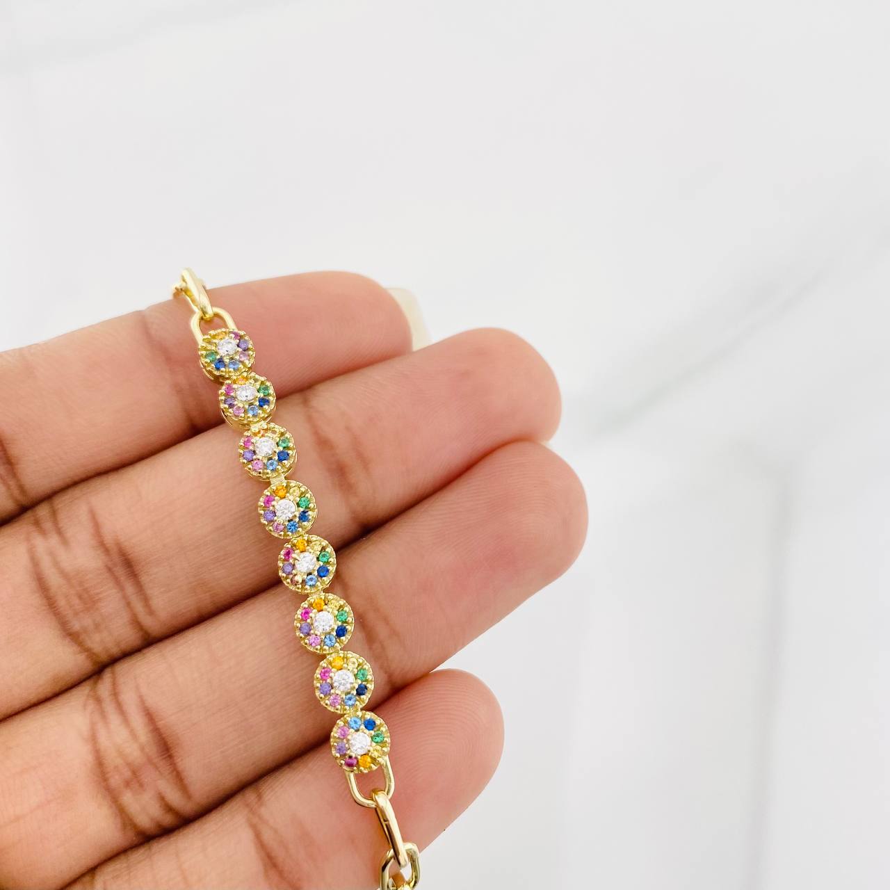 Tennis Bracelet Cajón 6.85g / 7 1/4 in / 3.74mm Yellow Gold 18K
