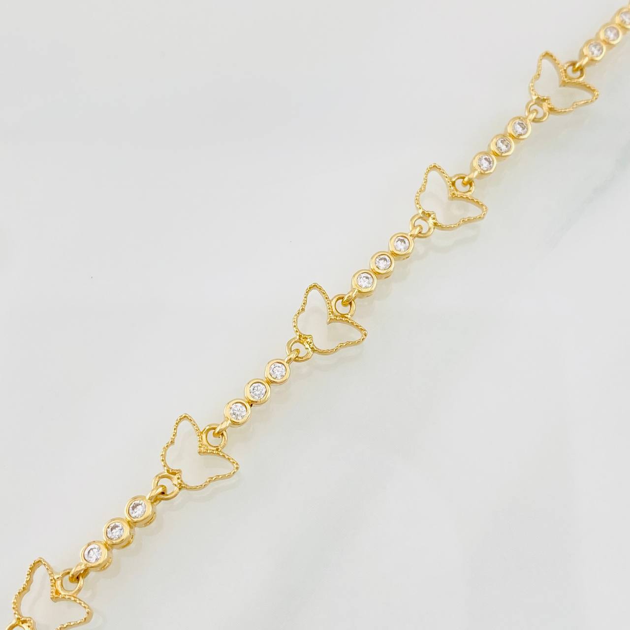 Tennis Bracelet Mariposas 6.15g / 7 1/2 in / 2.7mm Yellow Gold 18K