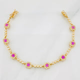 Tennis Bracelet Halo 9.3g / 6 3/4 in / 2.67mm Yellow Gold 18K