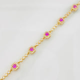 Tennis Bracelet Halo 9.3g / 6 3/4 in / 2.67mm Yellow Gold 18K