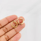 Hoop Earrings Clau Punteada 1.05g / 1/2 in 18K Yellow Gold