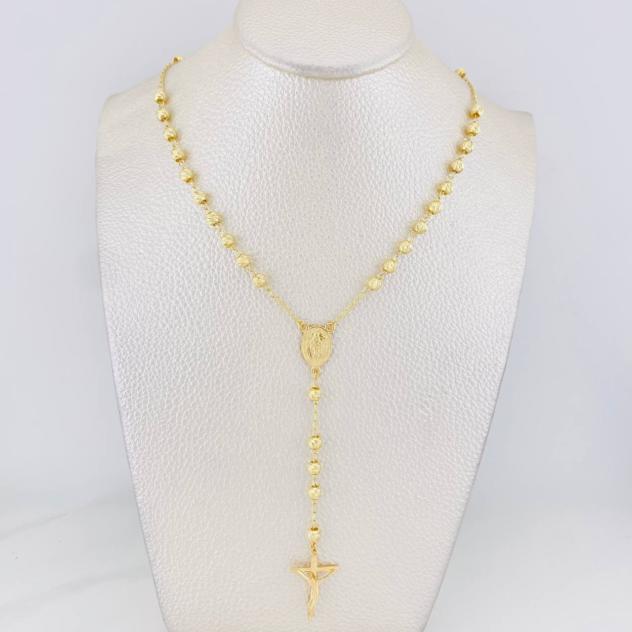 Rosario Virgen Milagrosa 10.4g / 24 in / 4mm Oro Amarillo 18K