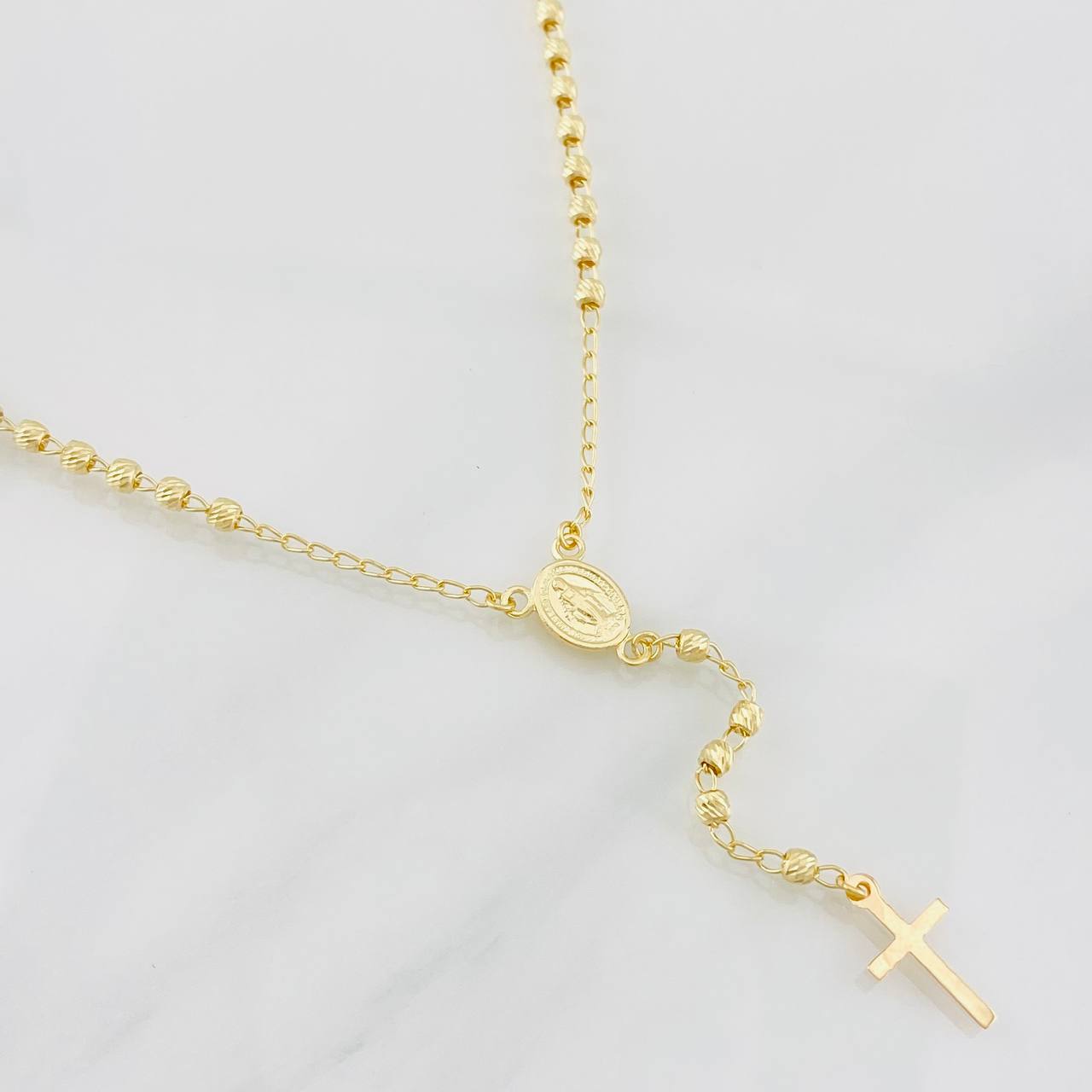 Rosario Virgen Milagrosa 6.5g / 22 in / 3mm Oro Amarillo 18K