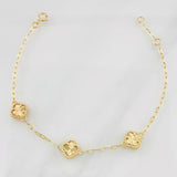 Bracelet Adjustable Clover Drawer 3.55g / 7 in - 6 1/4 in / 1.56mm 18K Yellow Gold