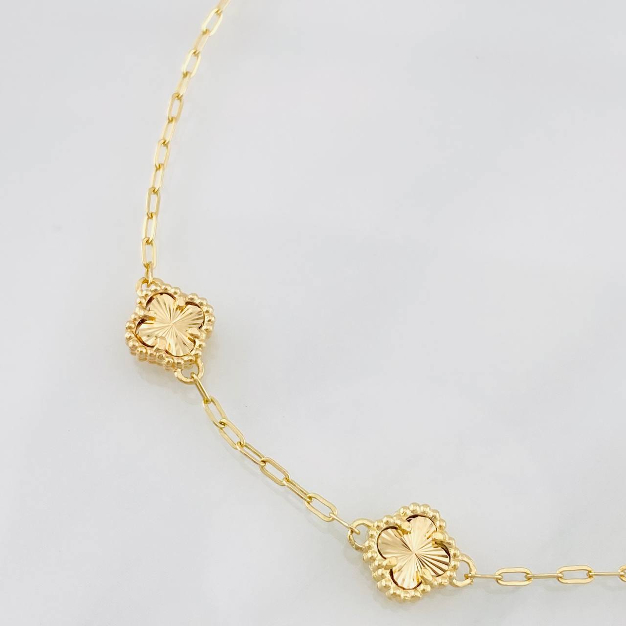Bracelet Adjustable Clover Drawer 3.55g / 7 in - 6 1/4 in / 1.56mm 18K Yellow Gold