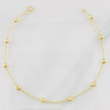 Espiga Beads Anklet 2.25g / 9 1/2 in / 4mm 18K Yellow Gold