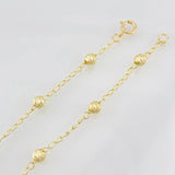 Espiga Beads Anklet 2.25g / 9 1/2 in / 4mm 18K Yellow Gold
