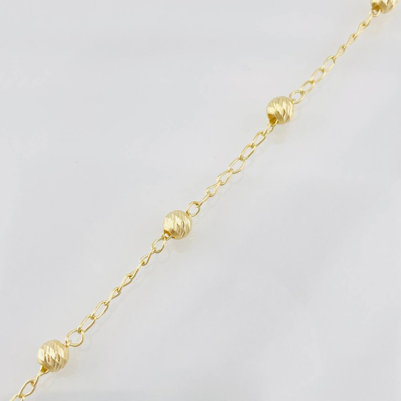 Espiga Beads Anklet 2.2g / 9 3/4 in / 4mm 18K Yellow Gold