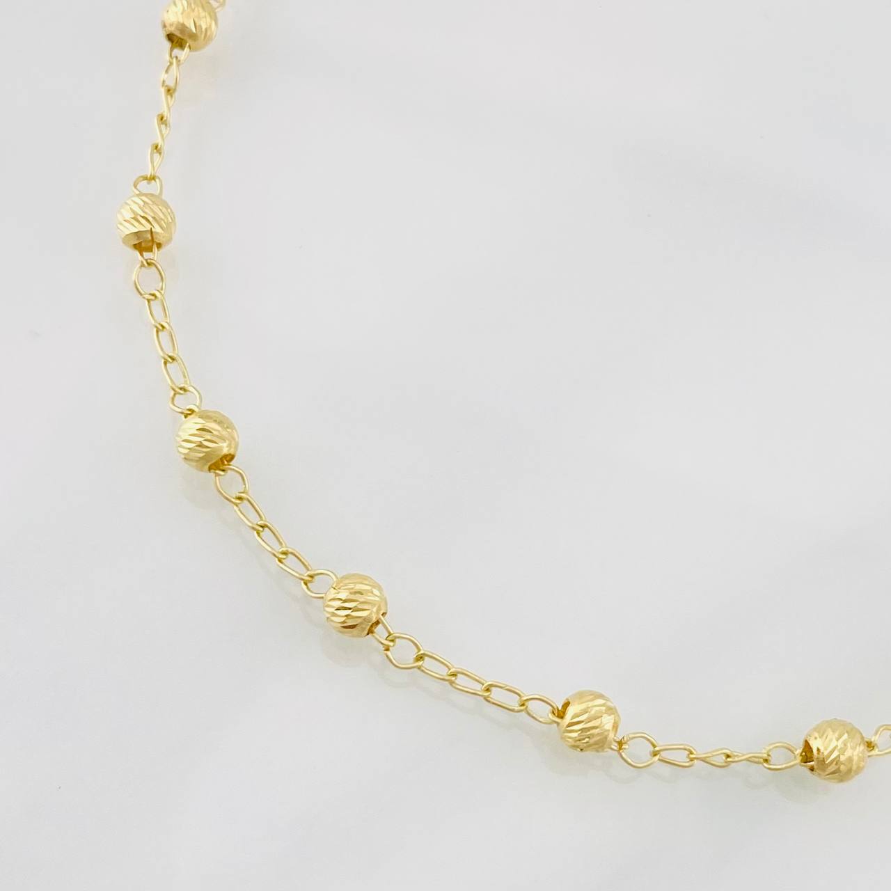 Bracelet Denario Miraculous Virgin 3.1g / 7 3/4 in / 4mm 18K Yellow Gold