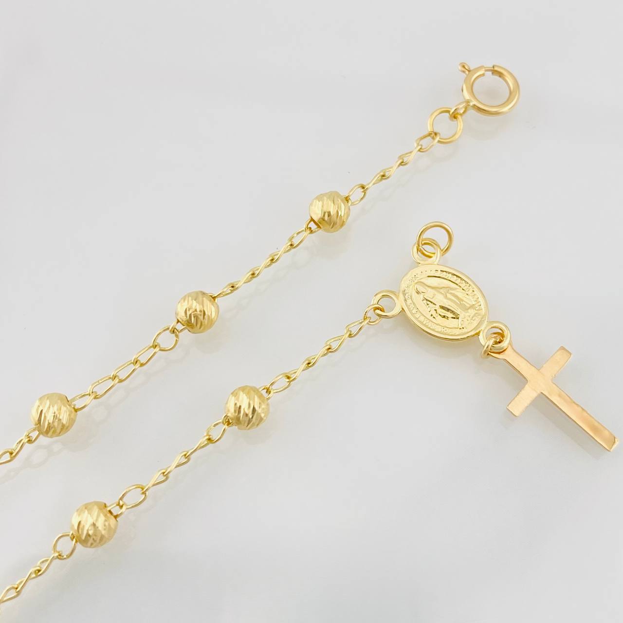Bracelet Denario Miraculous Virgin 3.1g / 7 3/4 in / 4mm 18K Yellow Gold