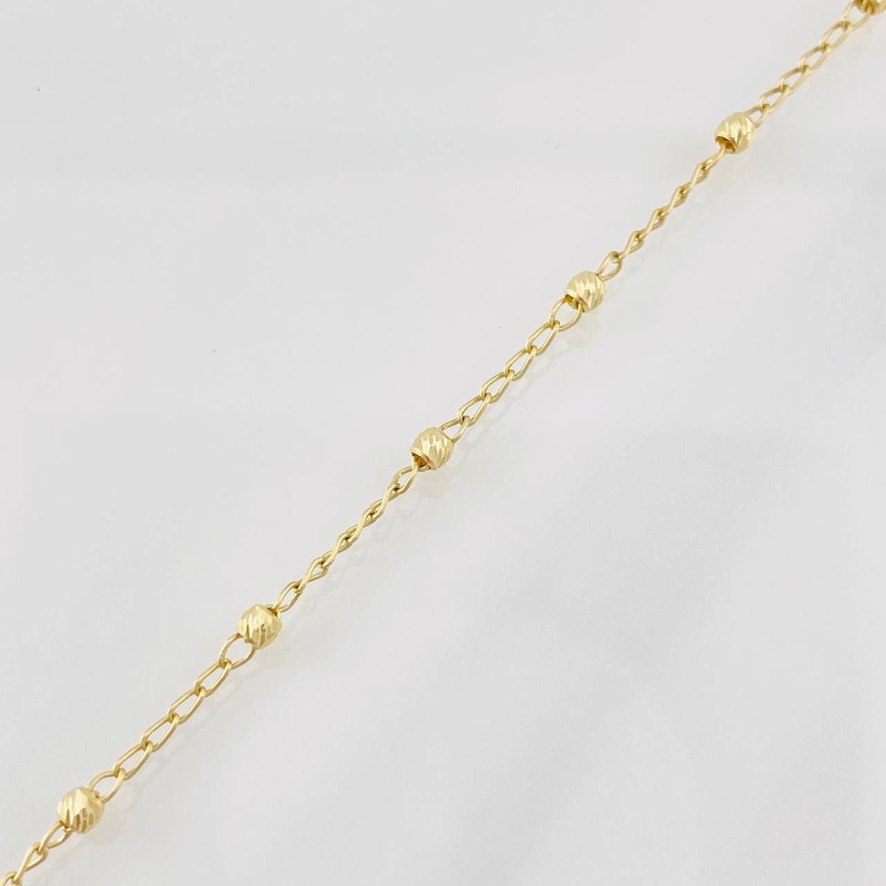 Bracelet Denario Miraculous Virgin 2.3g / 8 in / 3mm 18K Yellow Gold