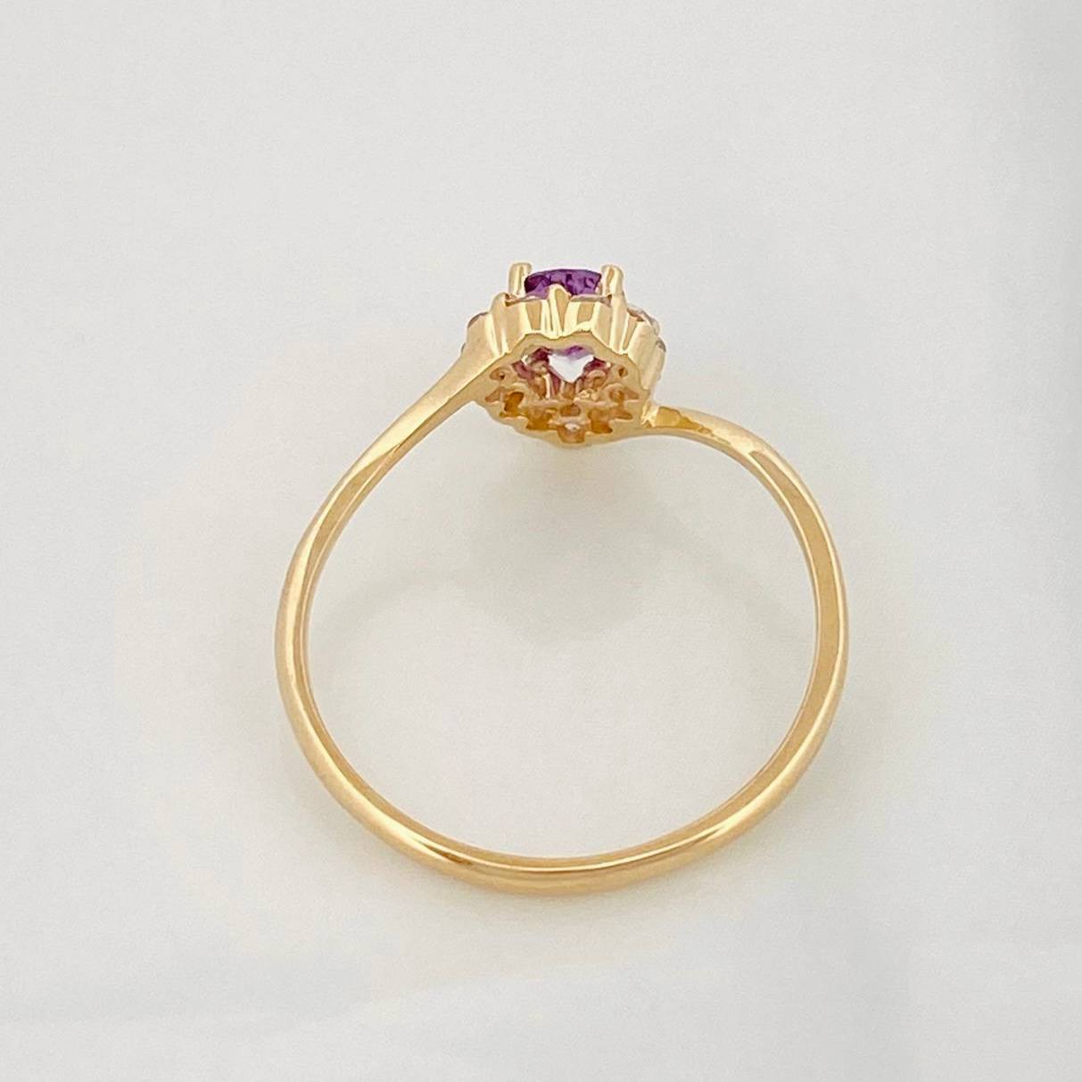 Anillo Halo Gota 1.55g / T6 Oro Amarillo 18K