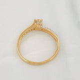 Anillo Solitario Churumbela 2.1g / T7 Dos Oros Amarillo Blanco 18K
