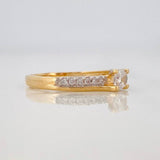 Anillo Solitario Churumbela 2.1g / T7 Dos Oros Amarillo Blanco 18K