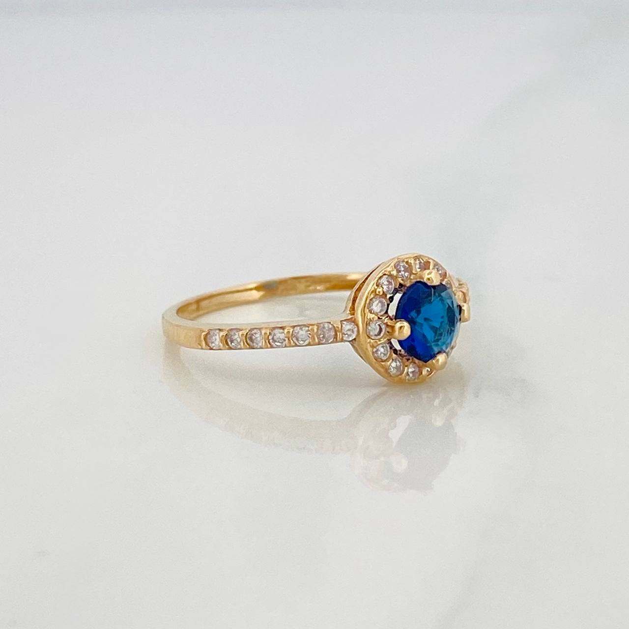Anillo Halo Circular 2.25g / T6 Oro Amarillo 18K
