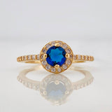 Anillo Halo Circular 2.25g / T6 Oro Amarillo 18K