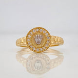 Anillo Corona Correa 3.25g / T6 1/2 Dos Oros Amarillo Blanco 18K