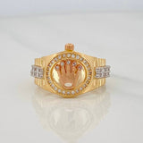 Anillo Corona Correa 7g / T8 3/4 Tres Oros 18K