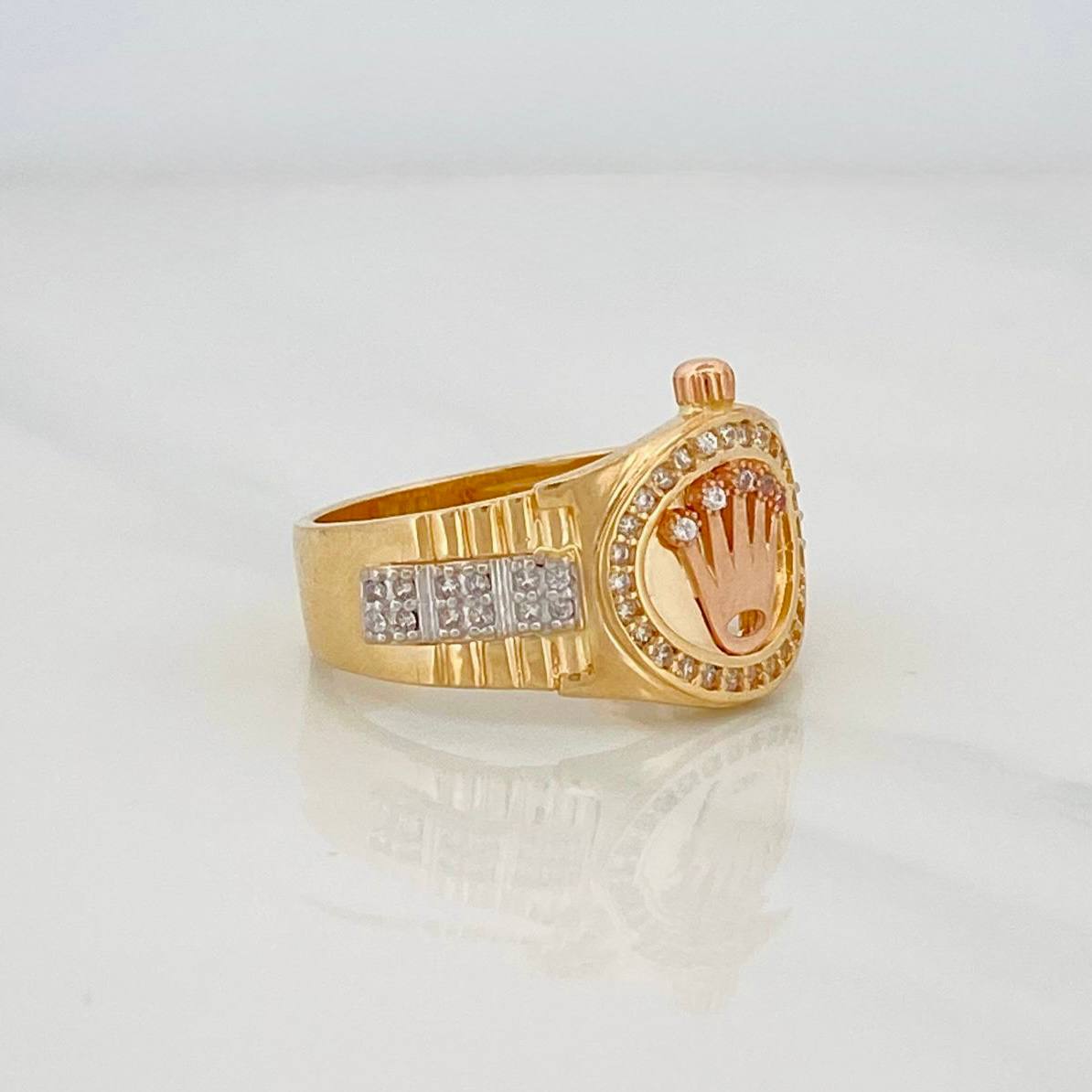 Anillo Corona Correa 7g / T8 3/4 Tres Oros 18K